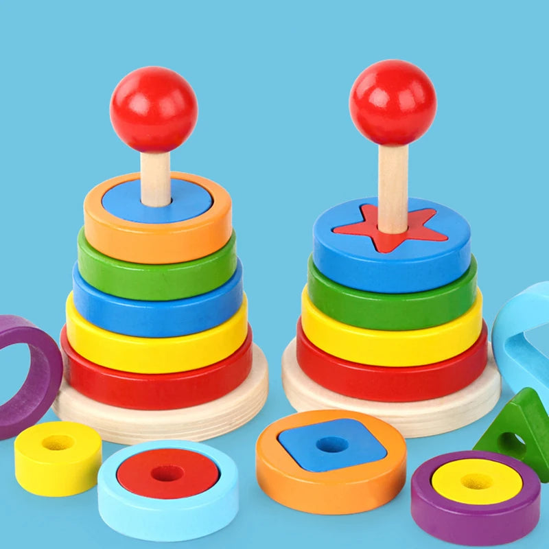 Rainbow Lasso Blocks Wooden Toy
