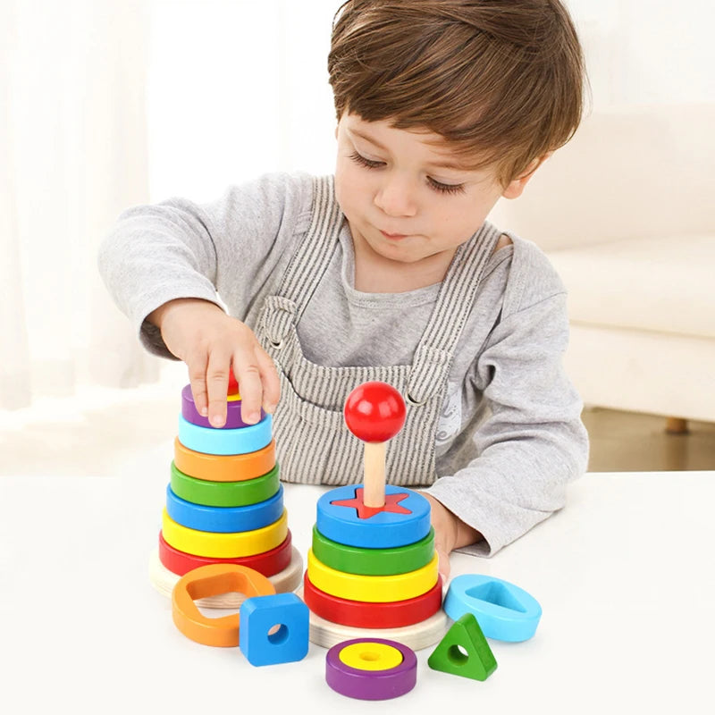 Rainbow Lasso Blocks Wooden Toy