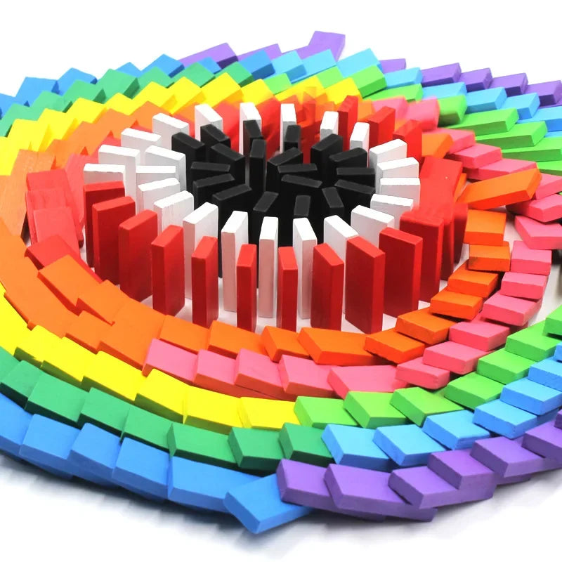 Color Sort Rainbow Domino Wooden Building Blocks