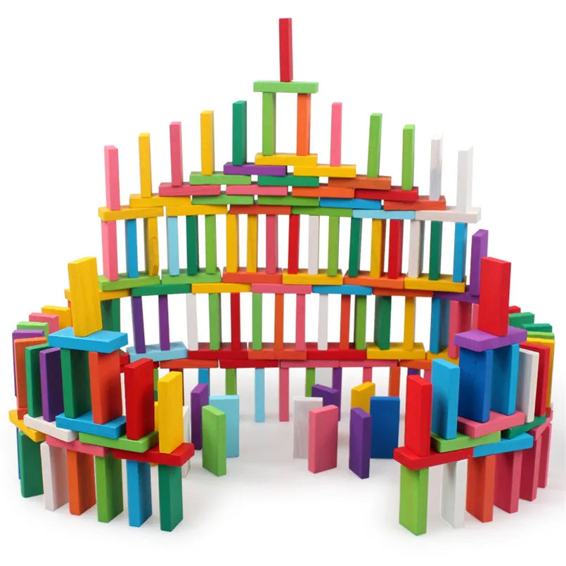 Color Sort Rainbow Domino Wooden Building Blocks