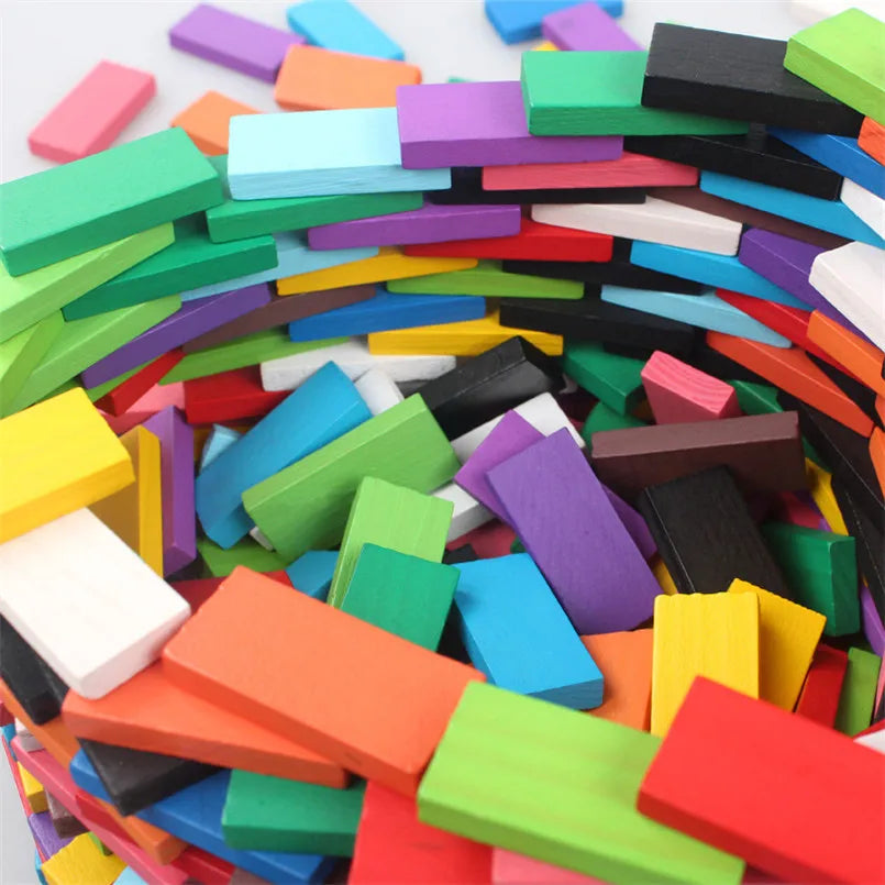 Color Sort Rainbow Domino Wooden Building Blocks