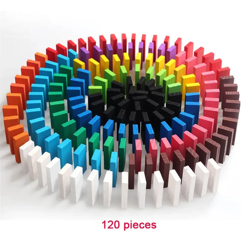 Color Sort Rainbow Domino Wooden Building Blocks