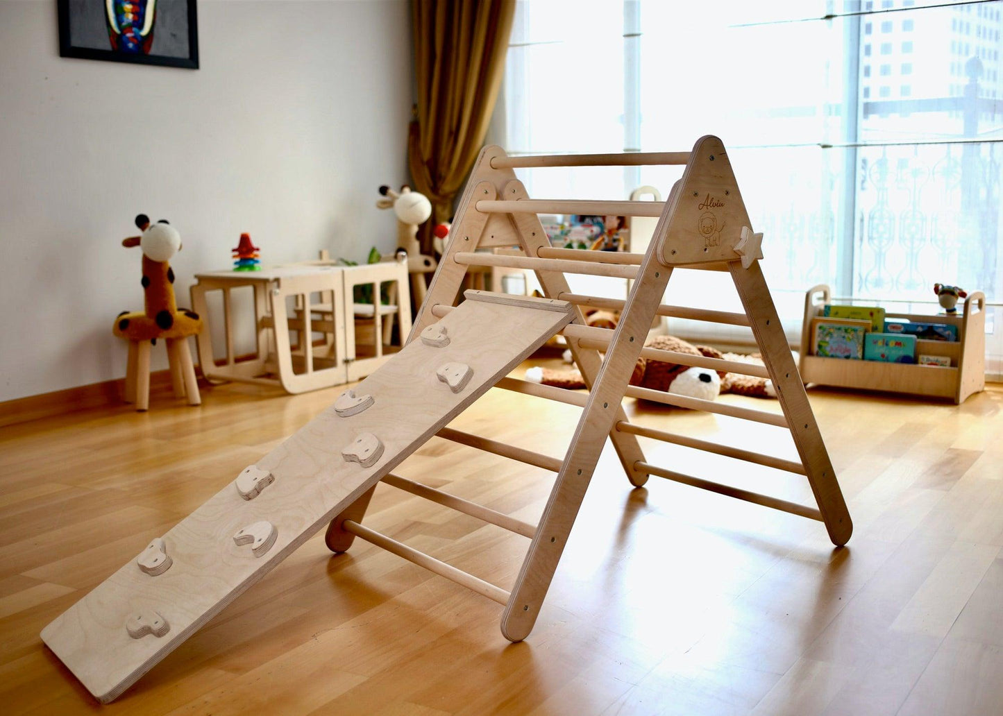 3-Piece Climbing Set: Pikler Triangle, Climbing Arch & Ramp