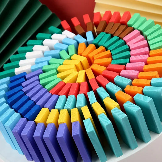 Color Sort Rainbow Domino Wooden Building Blocks